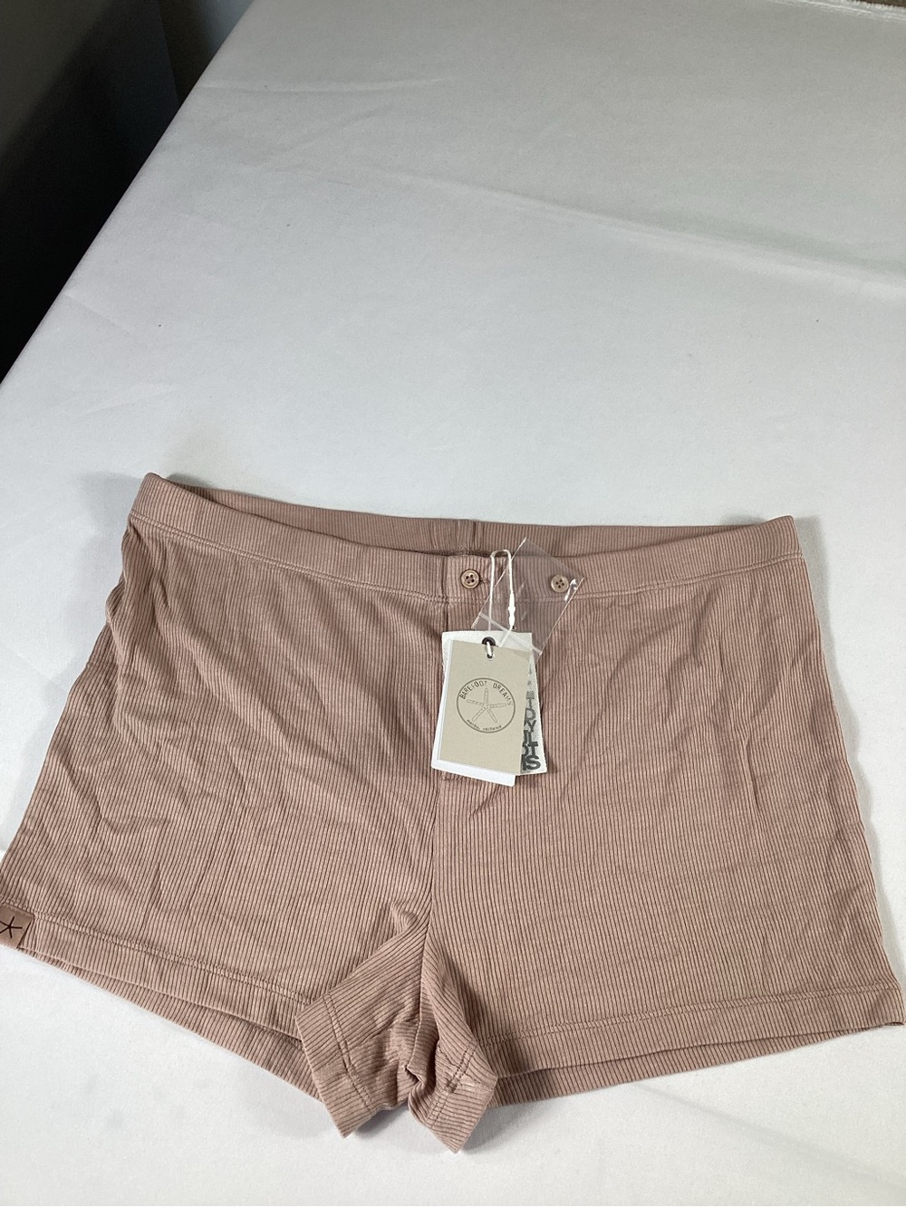Barefoot Dreams Malibu Collection Ultra Soft Rib Boxer Shorts Women’s M Willow